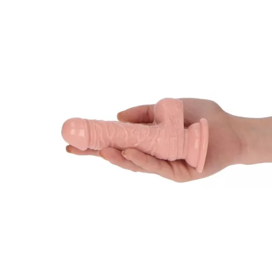 Italian Cock – tapadókorongos dildó herékkel (4", világos bőrszín)