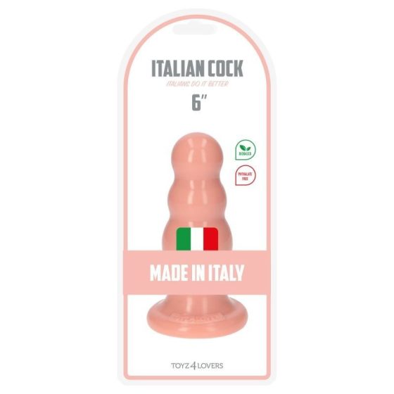 Italian Cock gömbös dildó (6" - világos bőrszín)
