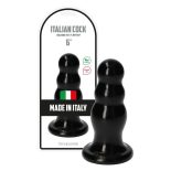 Italian Cock gömbös dildó (6" - fekete)