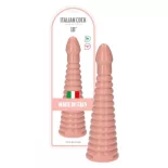   Italian Cock – redőzött, kúpos dildó (10", világos bőrszín)