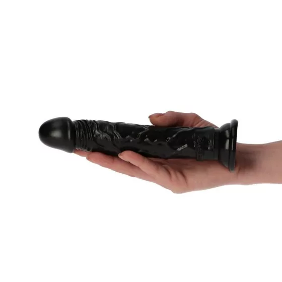 Italian Cock – tapadótalpas dildó (6,5", fekete)