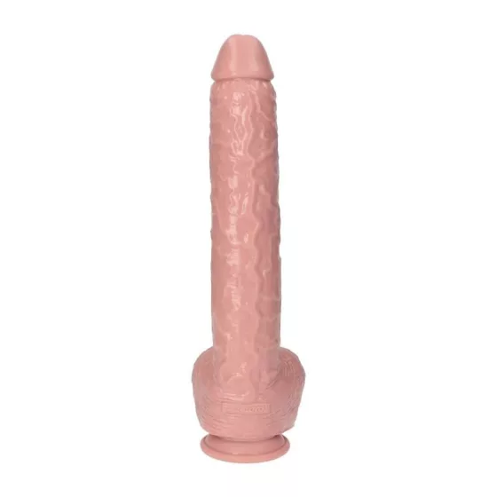 Italian Cock – tapadókorongos óriás dildó herékkel (15,5", világos bőrszín)