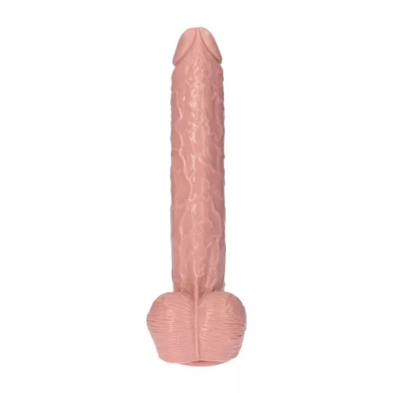 Italian Cock – tapadókorongos óriás dildó herékkel (15,5", világos bőrszín)