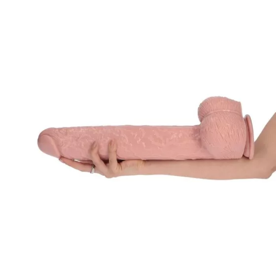 Italian Cock – tapadókorongos óriás dildó herékkel (15,5", világos bőrszín)