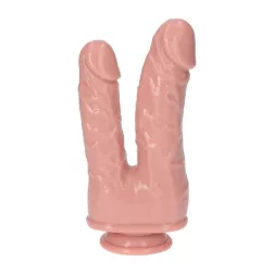   Italian Cock – tapadótalpas dupla dildó (7,5", világos bőrszín)