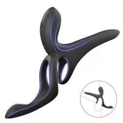   Erospace – Mens Play B11 párvibrátor pénisz és heregyűrűvel, gátstimulációval