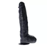   Toyz4Lovers – Augustus tapadókorongos óriás dildó herékkel (44 cm, fekete)