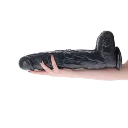   Toyz 4 Lovers Augustus tapadókorongos óriás dildó, herékkel (44 cm - fekete)