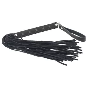 Rimba – rövid bőrkorbács, ötvenöt ággal, mintás nyéllel (35 cm)