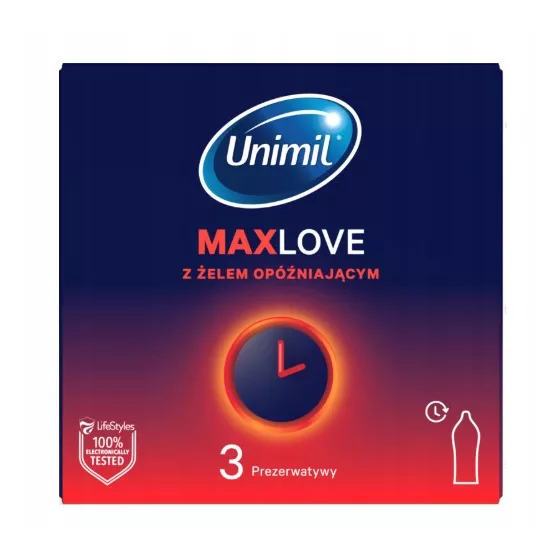 Unimil Max Love Time Control késleltetős óvszer (3 db)
