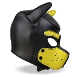 Fetish Neoprén kutyamaszk (fekete-sárga)