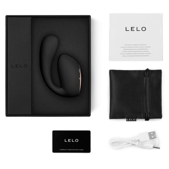 Lelo Ida Wave kétmotoros vibrátor, rotáló szárral (fekete) (APP-os)