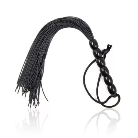 Toyz4Lovers – Gumiszálas mini korbács (fekete)