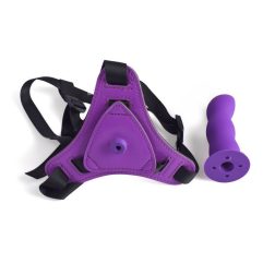 Toyz 4 Lovers strap-on hám, hullámos dildóval (lila)