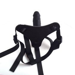 Toyz 4 Lovers strap-on hám, realisztikus dildóval (fekete)