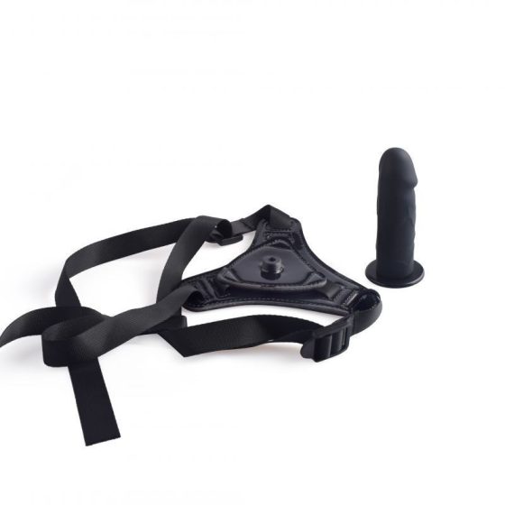 Toyz 4 Lovers strap-on hám, realisztikus dildóval (fekete)