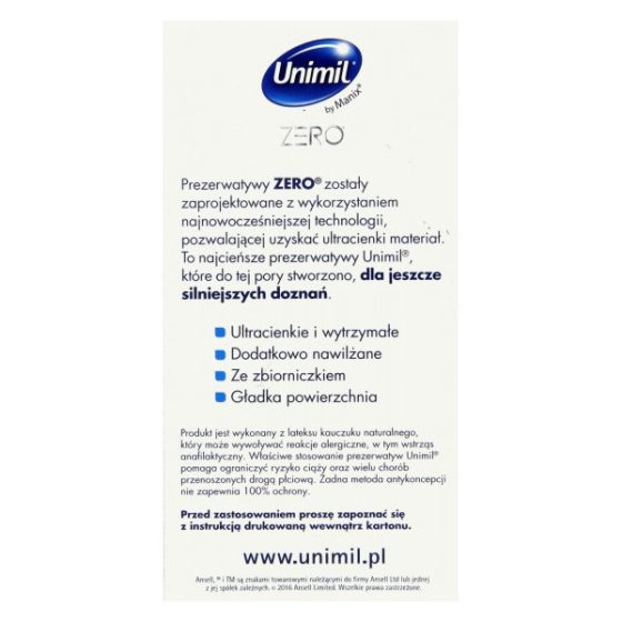 Unimil Zero ultra vékony óvszer (10 db)