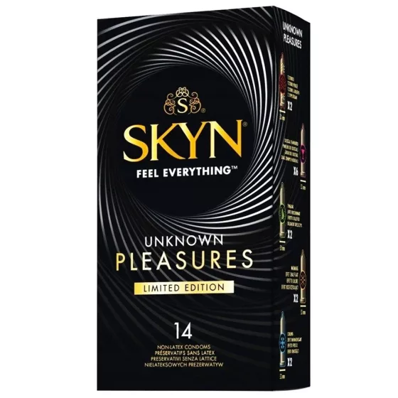 Skyn – Unknown Pleasures+ latexmentes óvszer különleges tulajdonságokkal (14 db)
