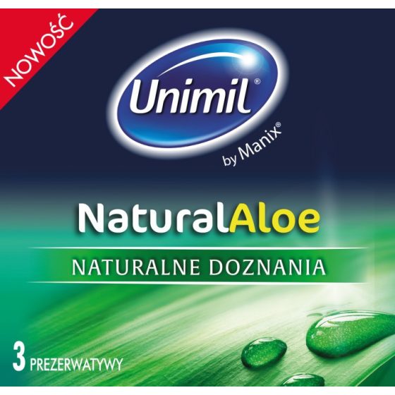 Unimil NaturalAloe óvszerek Aloe Vare-s síkosítóval (3 db).