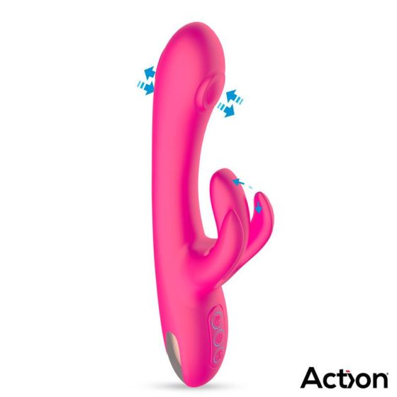 Action Antony dupla pulzációs G-pont vibrátor, mozgó vibrációs csiklóággal (pink)