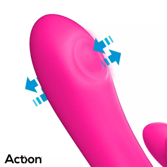 Action Antony dupla pulzációs G-pont vibrátor, mozgó vibrációs csiklóággal (rózsaszín)