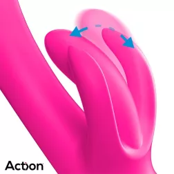   Action Antony dupla pulzációs G-pont vibrátor, mozgó vibrációs csiklóággal (rózsaszín)
