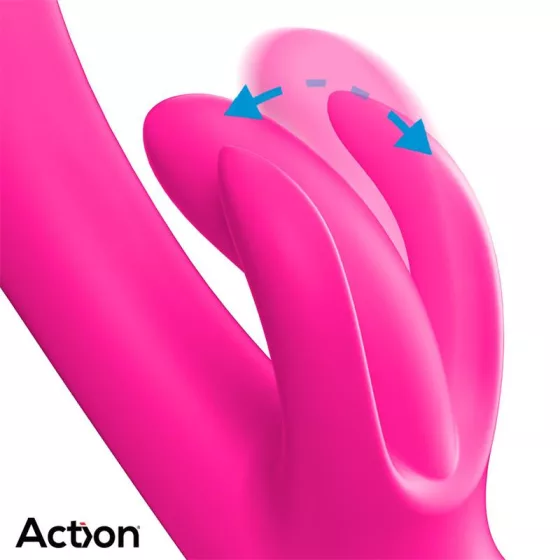 Action Antony dupla pulzációs G-pont vibrátor, mozgó vibrációs csiklóággal (rózsaszín)