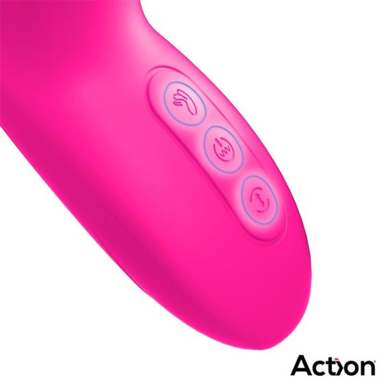Action Antony dupla pulzációs G-pont vibrátor, mozgó vibrációs csiklóággal (pink)