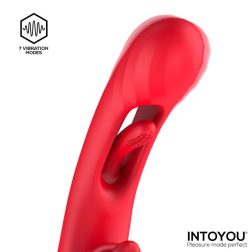   IntoYou Grant vibrátor mozgó szárrésszel, nyelvecskés csiklóizgatóval (pink)