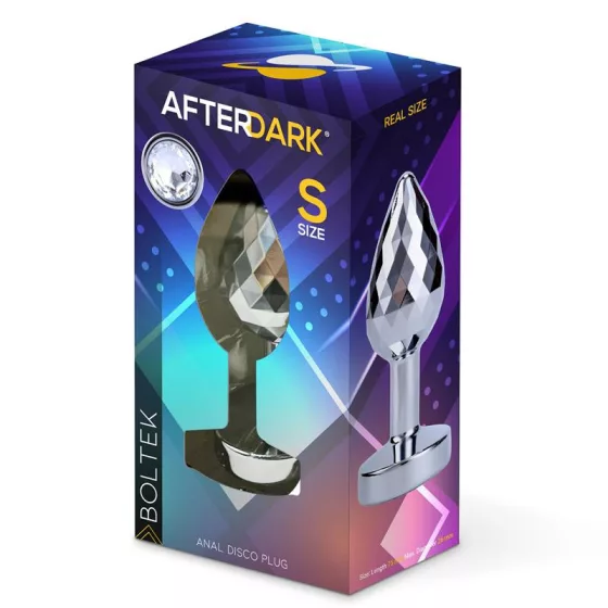 AfterDark – Boltek Disco fém fenékdugó áttetsző kristállyal (S méret).