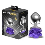   AfterDark – fém fenékdugó ezüst színben, talpán lila rózsával