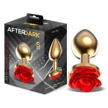   AfterDark – fém fenékdugó arany színben, talpán piros rózsával