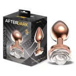   AfterDark – fém fenékdugó réz színben, talpán fehér rózsával