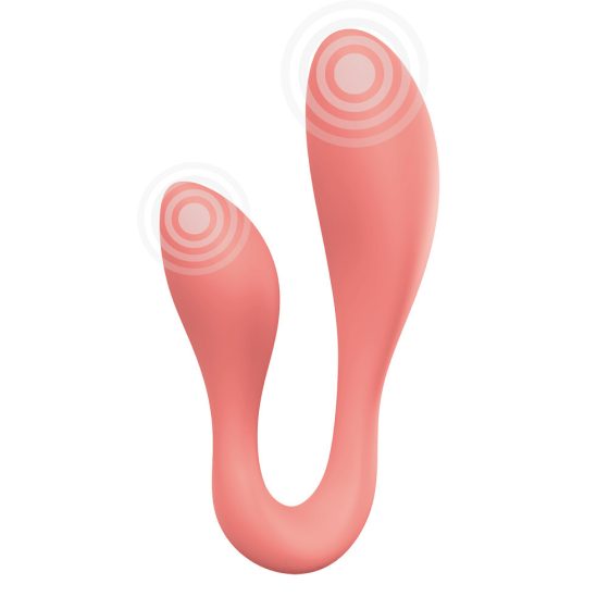 Adrien Lastic Couple Secrets 2.0 - okos kétvégű vibrátor (narancssárga) (APP-os)