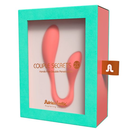 Adrien Lastic Couple Secrets 2.0 - okos kétvégű vibrátor (narancssárga) (APP-os)