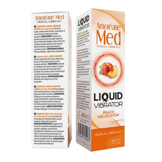 Amoréane Liquid Vibrator - csikló stimuláló gél hölgyeknek, barack illattal (30 ml)