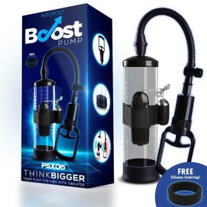 Boost PSX06 kétujjas péniszpumpa, vibrációval (áttetsző)