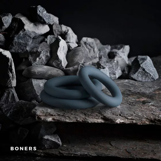 Boners – hengeres pénisz- és heregyűrű készlet (3 db-os) (kék)