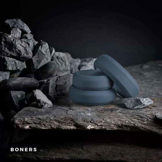 Boners – pénisz- és heregyűrű készlet (3 db-os) (kék)