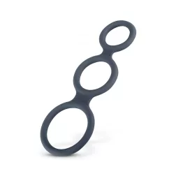 Boners – tripla péniszgyűrű szilikonból (kék)