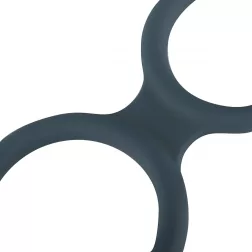 Boners – tripla péniszgyűrű szilikonból (kék)