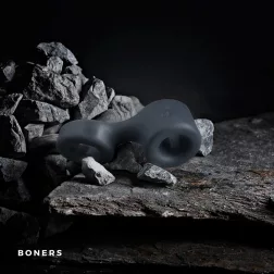   Boners – szélesített péniszgyűrű és herepánt szilikonból (kék)