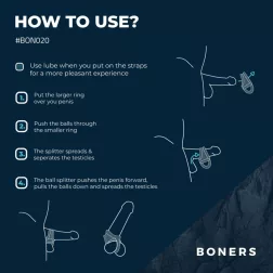   Boners – heréket elválasztó péniszhám ultra puha szilikonból (kék)