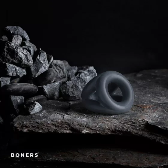 Boners – háromgyűrűs péniszhám ultra puha szilikonból (kék)