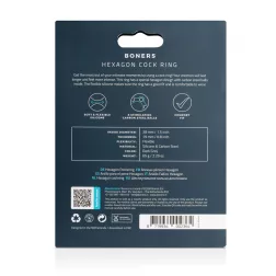 Boners – Hexagon acélmagvas péniszgyűrű (kék)