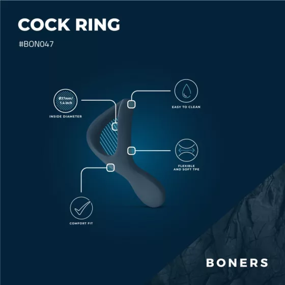 Boners – péniszgyűrű gátstimulációval (szürke)