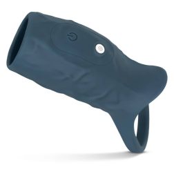 Boners vibrációs péniszköpeny, heregyűrűvel (kék)