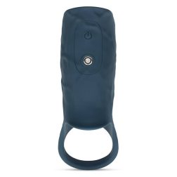 Boners vibrációs péniszköpeny, heregyűrűvel (kék)