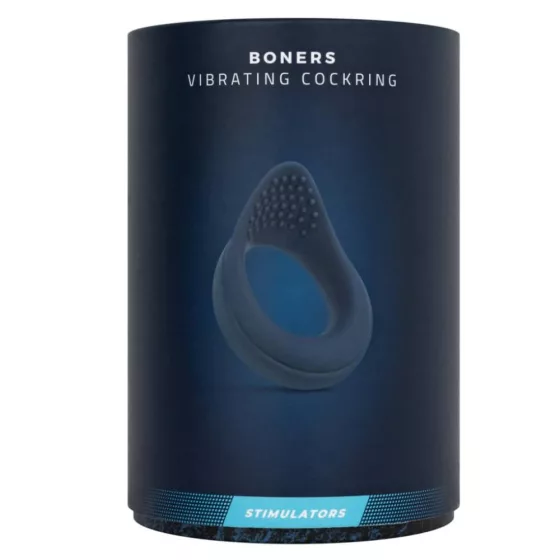 Boners – akkumulátoros vibrációs péniszgyűrű (kék).
