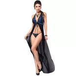 Chilirose – hosszú babydoll (fekete-kék)